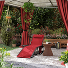 Outsunny - Chaise longue pliante - chaise de bronzage à 5 niveaux - rouge-Le plateau en verre trempé de 5 mm offre une utilisation quotidienne solide, robuste et sécurisée
