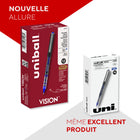uni-ball – Stylos à bille roulante Vision – 0,5 mm – bleu – paquet de 12-Pointe de 0,5mm