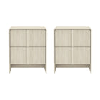 Manhattan Comfort - Table de nuit contemporaine Novara 22" à 2 tiroirs - Chêne blanchi-Bords arrondis : Les contours doux ajoutent un attrait visuel et un aspect lisse et soigné