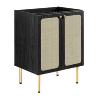 Modway - Chaucer 24" Armoire de toilette de salle de bain (lavabo non inclus) - Noir-MDF et panneau de particules
