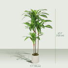HOMCOM - Arbre dracaena artificiel 4 pi pour décoration intérieure - vert-La base lestée en ciment offre une stabilité supérieure, évitant les renversements accidentels 