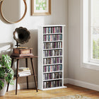 HOMCOM - Armoire de rangement multimédia mince - blanc-Rangement polyvalent au-delà de l'organisation des médias 