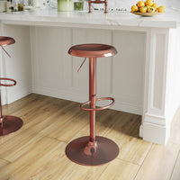 Flash Furniture – Tabouret de bar de style rétro, à hauteur réglable, de la série Madrid, fini or rose-Tabouret de bar en métal