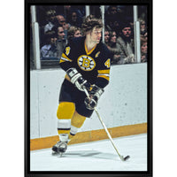 Bobby Orr Boston Bruins Skating With Puck sur toile - Toile encadree - 22" x 31"-Impression sur toile de qualité supérieure avec bordures enveloppées