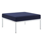Modway - Harmony Sunbrella Terrasse extérieure Aluminium Ottoman in Marine-Tissu Sunbrella tout temps
