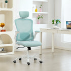 HOMCOM - Chaise de bureau ergonomique avec repose-tête - vert clair-Hauteur d'assise réglable et fonction d'inclinaison pour un confort optimal 