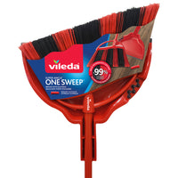 Vileda - Balai Super Angle One Sweep avec porte-poussière - Rouge-La technologie à vagues brevetée permet de ramasser plus de 99 % de la poussière et de la saleté en un seul passage