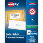 Avery Étiquettes d'adresse pour copieurs 4¼" x 2" 1000 Étiquettes-Adhésif permanent