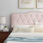 Modway - Amber Touffe Performance Velvet Lit à plateforme jumelle, Rose-Poutre centrale renforcée et jambes de soutien