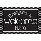 Ashley Productions - Smart Poly Tapis de souris pour ordinateur - 8" x 10" - Tout le monde est le bienvenu ici - Points NB - Paquet de 6-Dites bonjour à un regain de motivation à chaque fois que vous cliquez et faites défiler.