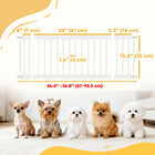 PawHut - Barrière pour Chien 26"-37" L - 14" H et 2 Extensions - Blanc-Tiges supplémentaires empêchent les chiens de se faufiler par les bords