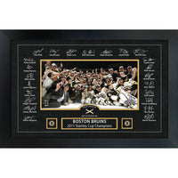 Boston Bruins 2011 Stanley Cup Replica Signature Frame with Game-Used Net - Impression encadree - 35" x 23"-Qualité supérieure - print framed