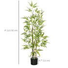 HOMCOM - Arbre de bambou artificiel 4 pi pour décoration intérieure de la maison - vert - lot de 2-Mousse en PE et terreau en ciment inclus, les rendant plus stables et réalistes 