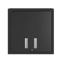 Manhattan Comfort - Armoire de garage moderne Fortress 30" - gris charbon-Armoire de garage murale texturée à forme de diamant flottant