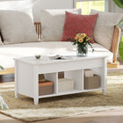 HOMCOM - Table basse relevable avec rangement - blanc-Couleur : Grain de marbre blanc