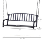 Outsunny - Chaise balançoire de porche 50 po avec chaîne, noir-Construction en acier solide offrant un support jusqu'à 528 lb au total  
