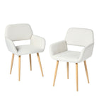 Homy Casa - Ensemble de 2 chaises pour visiteurs de bureau - Tissu beige-Dossier ergonomique conçu pour suivre la courbure naturelle de la colonne vertébrale.