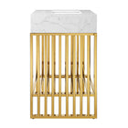 Modway - Gridiron 24" Vanette de salle de bain - Or blanc-Coussinets de pied ajustables en hauteur