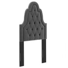 Modway - Augustine Touffe Performance Velvet Tête de lit jumelée, Charbon de bois-Rembourrage en mousse dense