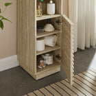 Modway - Render Tall Narrow Faux travertin Armoire de rangement pour linge in Travertin-Étagères ajustables