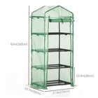 Outsunny - Serre portable 28 po L x 20 po l x 63 po H avec 4 étagères, vert foncé-Assez grand pour accueillir de nombreuses plantes et fleurs  

