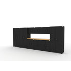 Cat - Ensemble d’armoires de rangement de garage entièrement soudées incluant 3 casiers, 3 armoires murales, 2 armoires de base, 1 armoire à outils et un plan de travail de 84 po-Système de rangement complet : comprend plusieurs casiers, armoires murales et armoires à outils, offrant un espace dédié pour chaque outil et accessoire