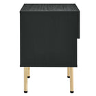 Modway - Chaucer Table de chevet, Noir-Rotin ovale