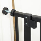 PawHut - Porte pour animaux 41" avec porte de passage - Noir-Couleur : Noir