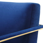 Modway - Seg Performance Velvet Chaise d’accent - Marine d’or-7