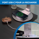 Mount-It! - Lampe de bureau LED avec recharge sans fil - Argent/blanc-Dimensions du produit : 14 po x 7,2 po x 16,5 po