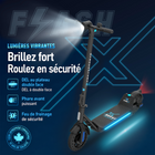 Gyrocopters - Trottinette électrique FlashX pour adultes et adolescents - Vitesse 32 km/h - Autonomie 32 km - Application - Noir-Passez sans effort entre les modes Confort (15 km/h), Normal (25 km/h) et Sport (32 km/h) pour vous adapter à votre environnement