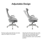 COUGAR - Stryder Chaise de bureau ergonomique avec support lombaire et accoudoirs relevables - blanc-Mécanisme d’inclinaison et de bascule: Ajustez la résistance à l’inclinaison pour un léger mouvement de bascule et bloquez l’angle préféré pour une posture et une relaxation optimales