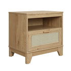 Manhattan Comfort - Table de nuit Sheridan 21,63" style mid-century moderne - Nature-Parfait pour le rangement de chevet, les lampes ou les objets de décoration