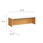 Modway - Kinetic Support mural de 49" Bureau avec armoire et tablette - White Natural-Construction en plaques de particules et mélamine