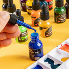 Mont Marte - Ensemble de 12 encres acryliques de qualité supérieure - Couleurs essentielles-Se superpose bien une fois sec: Permanent et résistant à l'eau une fois sec, il est possible d'appliquer d'autres techniques de dessin et de peinture par-dessus