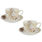 Maxwell & Williams Kimono Théière et Soucoupe Rouge Sarcelle 480ml - Lot de 4-Fabriqué en porcelaine fine
