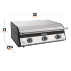 Blackstone - 28 po Plaque de cuisson encastrable 3 brûleurs avec capot et configuration prête pour propane-Capot intégré : Conçu pour protéger la surface de la plaque et la garder propre entre les utilisations