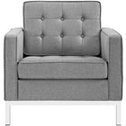 Modway - Loft Tissu rembourré Fauteuil - Gris clair-Coussinets de pied non marqués
