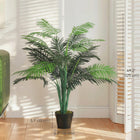 Outsunny - Palmier tropical artificiel 4 pi avec feuilles réalistes - vert - lot de 2-Un pot de culture stable offre une base solide  
