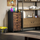 Vinsetto - Armoire de classement mobile Letter/A4 avec tiroirs - brun rustique-Son design élégant s'adaptera à votre espace et apportera de la cohésion à votre bureau 
