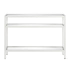 Hudson&Canal - Console Sivil 42" L - Blanc-Comprend un plateau et des étagères en verre trempé