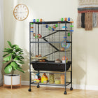 PawHut - Grande Cage à Hamster Roulante à 5 Niveaux avec Étagère de Rangement-Bac profond de 6,7 po (17 cm) permettant beaucoup de litière pour creuser