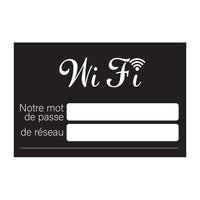 Cosco - Panneau mot de passe WiFi, 6 po x 4 po noir et blanc réinscriptible usage intérieur - texte français-Ce panneau réinscriptible pour mot de passe WiFi comprend un texte en français pour partager clairement les informations réseau avec les invités francophones