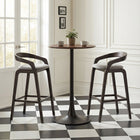 Zuo - Troy Tabouret de bar - Gris tourterelle/Espresso - Ensemble de 2-Dimensions: 20,5 po L x 19,7 po L x 37,0 po H
