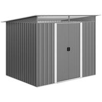 Abri de jardin Outsunny 8,5' x 6' avec lucarne - Gris-Cette unité de rangement offre un espace généreux pour tous vos équipements extérieurs, des outils de jardin aux accessoires de piscine.
