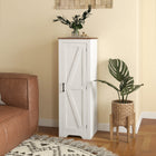 HOMCOM - Armoire de rangement style ferme avec étagère réglable pour salon - blanc-Deux étagères réglables à 3 niveaux offrent des options de rangement polyvalentes 