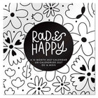 Mead - Calendrier décoratif Rad & Happy 2027, 12 po x 12 po, bilingue-Présente des créations graphiques audacieuses en noir et blanc aux accents visuels positifs et dynamiques