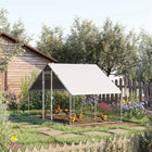PawHut - Grand enclos pour poulailler galvanisé, cage à poules avec accès piéton 9,8 pi x 6,6 pi x 6,6 pi-Conçu pour être utilisé avec des cages en bois, ce qui en fait un ajout polyvalent à votre installation de soins pour animaux 