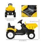 Aosom - Excavatrice à pédales - jouet à rouler - jaune-Dimensions totales : 34,6 po L x 16,5 po l x 20,3 po H (88 x 42 x 51,5 cm) 