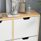 HOMCOM - Armoire à chaussures avec 4 tiroirs rabattables et étagères réglables - bois naturel-Sangles anti-basculement pour une sécurité accrue 